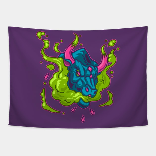 Rage Bull Tapestry by CupidsArt - TP