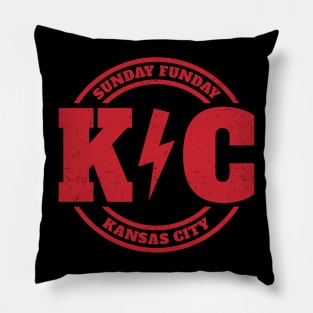 Kansas City - Sunday Funday Vintage Stamp Pillow