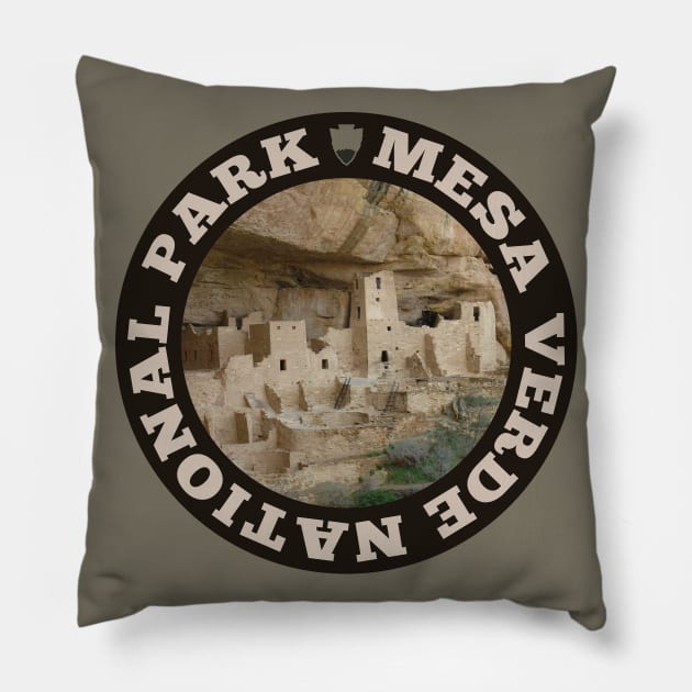 Mesa Verde National Park circle Pillow by nylebuss