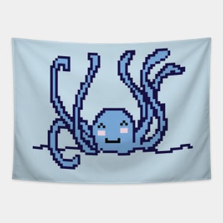 Cute Purple Pixel Octopus Tapestry