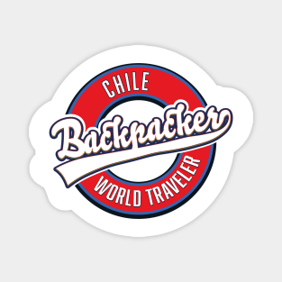 Chile backpacker world traveler logo Magnet