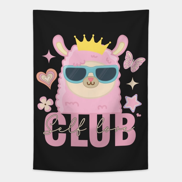 Self Love Club Llama Tapestry by Annabelhut