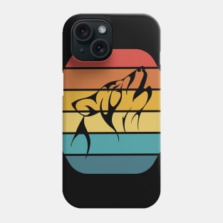 retro wolf howling Phone Case