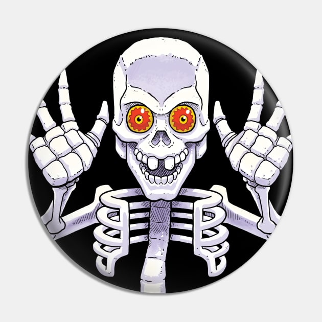 Bad To The Bone Ghost Skeleton Pin by JENNEX