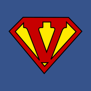 Superhero Symbol Letter V T-Shirt