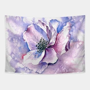 Watercolor Flower Anemone Painting Tapestry