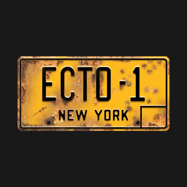 Ecto-1 Rusty Licence Plate (Ghostbusters) by GraphicGibbon