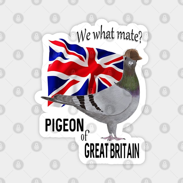 Pigeon of Great Britain Magnet by KC Morcom aka KCM Gems n Bling aka KCM Inspirations