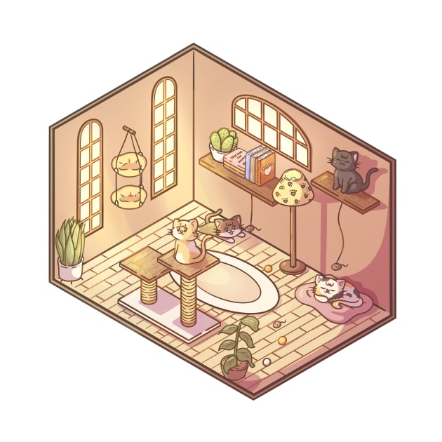 Isometric Cats Playground by AlexBrushes