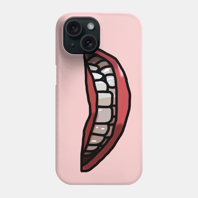 Rose Pink Lips White Teeth Mouth Phone Case by ellenhenryart