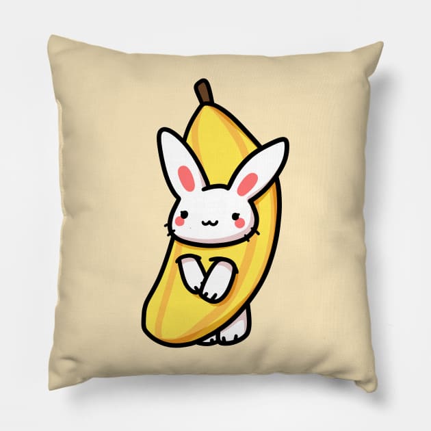 Banana bunny Bunana Pillow by Nikamii