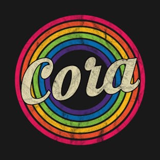 Cora - Retro Rainbow Faded-Style T-Shirt