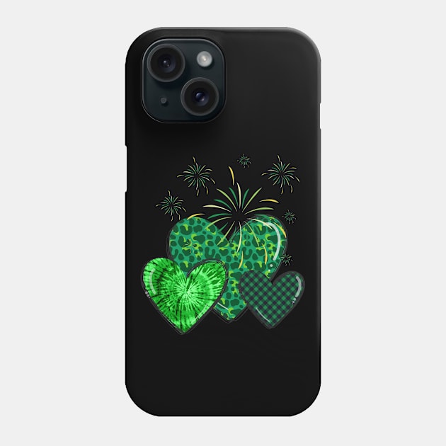 Three green hearts with different patterns. Enjoy St. Patrick's Day! Phone Case by UnCoverDesign