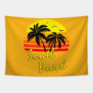 South Beach Retro Sunset Tapestry