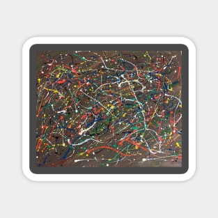 Chaos of colour acrylic abstract artwork Magnet