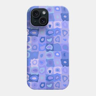 French Lavender Garden  - Retro Geometric Wobbly Square Grid Pattern Phone Case