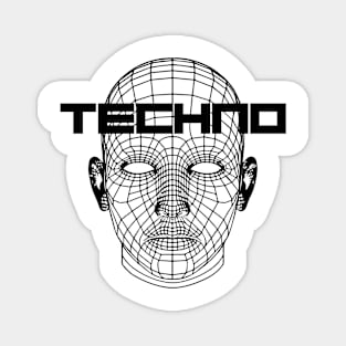 techno head design Magnet