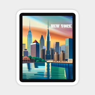 NYC Colorful Skyline Magnet