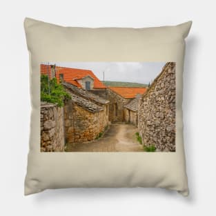 Loziscz Village in Brac, Croatia Pillow