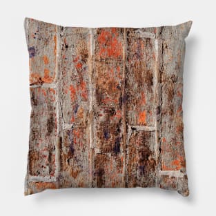 Rough Brick Orange & Purple Wall Pillow