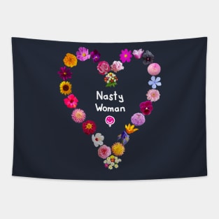 Nasty Woman Floral Heart Tapestry