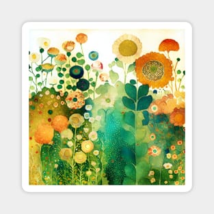 Whimsical Floral Pattern Magnet