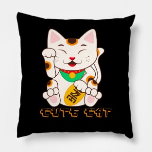 Cute Cat Chinese Design Pillow