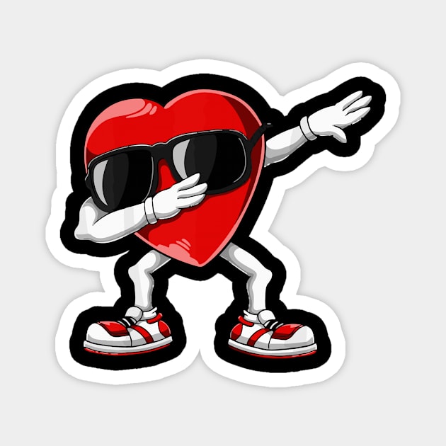 Dabbing Heart Funny Valentines Day Magnet by Prints by Hitz