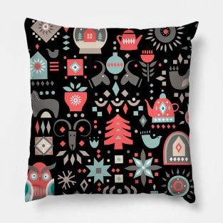 Slavic Folk Pattern Christmas Pillow