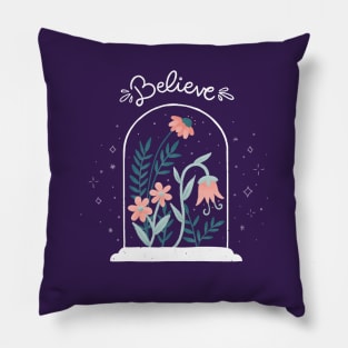 Believe - Floral - Hand Lettering Pillow