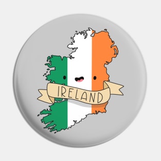 Kawaii Ireland Flag Map Pin