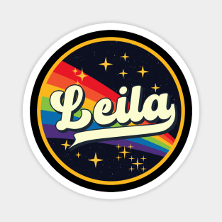 Leila // Rainbow In Space Vintage Style Magnet