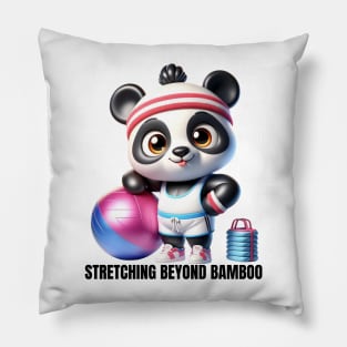 Panda Fitness Fun - Stretching Beyond Bamboo Active Wear Pillow