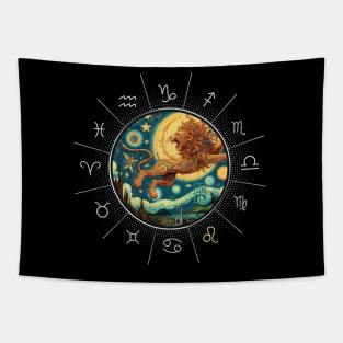 ZODIAC Leo - Astrological LEO - LEO - ZODIAC sign - Van Gogh style - 14 Tapestry