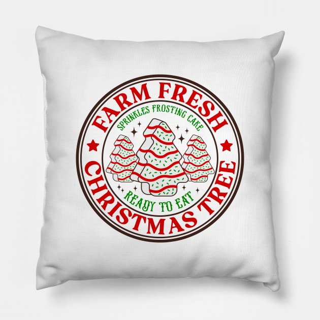 Farm Fresh Christmas Tree, Retro Christmas, Christmas T-Shirt Pillow by Hobbybox