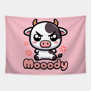 I'm Mooody! Moody Cute Cow Pun Tapestry