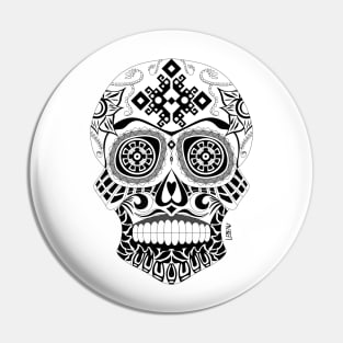 kawaii sugar mexican skull of death bones art ecopop Pin