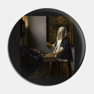 Woman Holding a Balance - Johannes Vermeer Pin