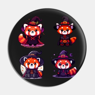 Red Panda Witches Sticker Set Pin