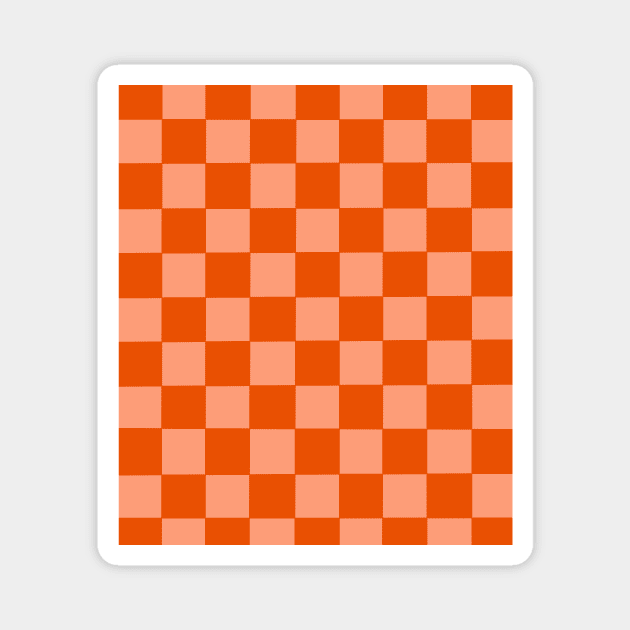 Check pattern chessboard orange yellow design Magnet by loulou-artifex