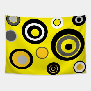 Experimental Geometric Circle Print Pattern (Yellow version) Tapestry