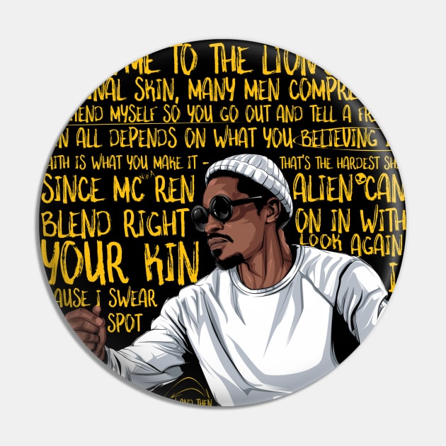 Andre 3000 The twin Pin by munyukart