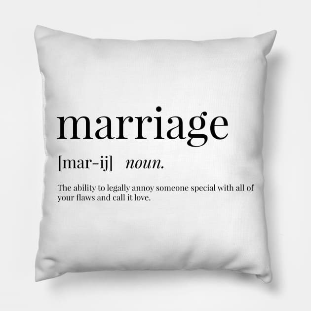 Marriage Definition Pillow by definingprints