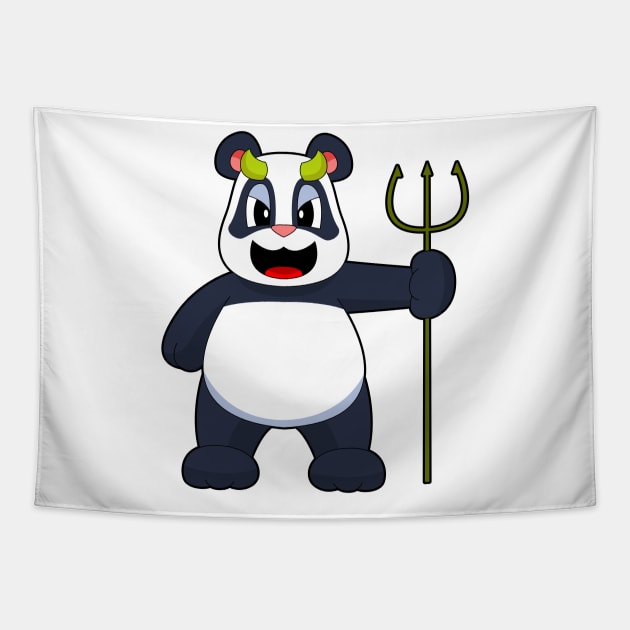 Panda Halloween Devil Tapestry by Markus Schnabel