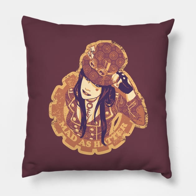 Mad as Hatter Pillow by merkerinn