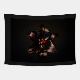 Black lily on black Tapestry