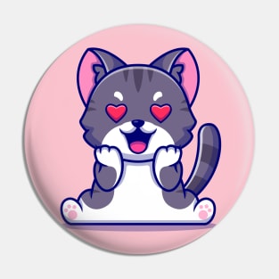 Cute Cat Falling In Love Cartoon Pin