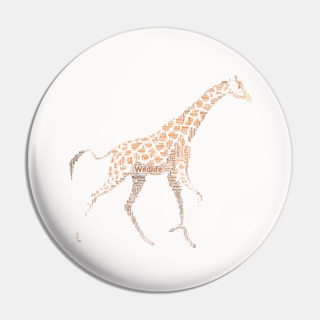 Giraffe Animal Wildlife Text Word Cloud Pin by Cubebox