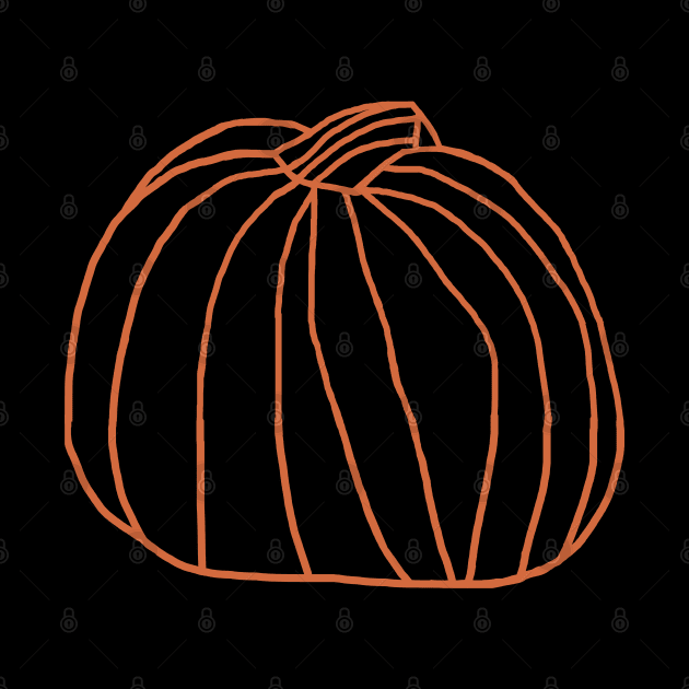 One Big Harvest Pumpkin Minimal Line Drawing by ellenhenryart