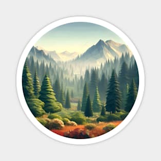 Low Poly Pine Forest Magnet